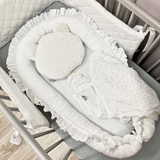 Babynest Uit Teddy Pluche 90x50 Cm - Draagbaar Babynestje Voor Pasgeborenen, Crèmekleurig