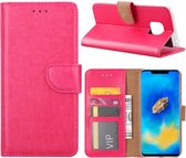 Huawei Mate 20 Pro Roze Booktype / Portemonnee TPU Lederen Hoesje