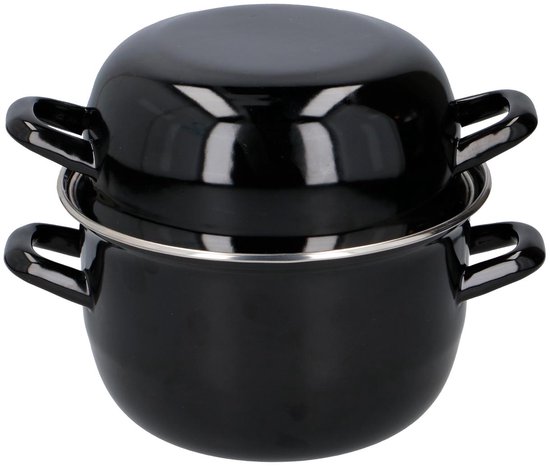 Mosselpan - Ø 18 cm - Keramisch, Elektrisch en Gas - Vaatwasbestendig - Zwart