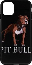 ADEL Siliconen Back Cover Softcase Hoesje Geschikt voor iPhone 11 Pro Max - Pitbull Hond