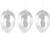 3x Paasversiering hangend ei van plastic 6 cm - DIY paasei versieren - Pasen decoratie - Hobbymateriaal/knutselmateriaal