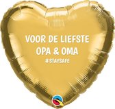 STAYSAFE Hart Goud "Voor de liefste Opa en Oma" GEVULD MET HELIUM