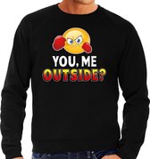 Funny emoticon sweater You me outside zwart heren XL (54)