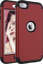 GadgetBay Armor Schokbestendig Silicone Polycarbonaat iPod Touch 5 6 7 hoesje - Rood