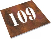 Huisnummerbordje Verroest - Witte achterplaat 15x15 cm - Huisnummerbord - Naambordje - Naambordje voordeur - Gratis verzending! | Huisnummerbord | Topkwaliteit | Huisnummerbord mod