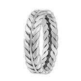 Lucardi Dames Ring blad Bali - Ring - Cadeau - Echt Zilver - Zilverkleurig