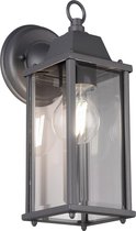 LED Tuinverlichting - Tuinlamp - Trion Olenany - Wand - E27 Fitting - Mat Zwart - Aluminium - BSE