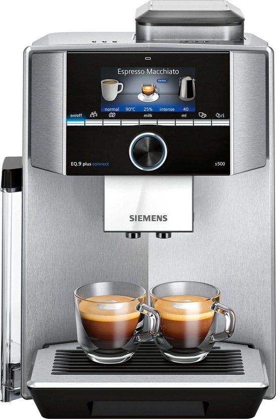 Siemens EQ.9 Plus Connect s500 TI9553X1RW - Volautomatische espressomachine - RVS