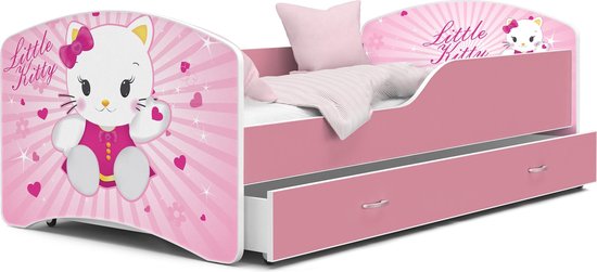 Kinderbed meisjes 80x180 cm - roze - met matras- met lade | bol.com