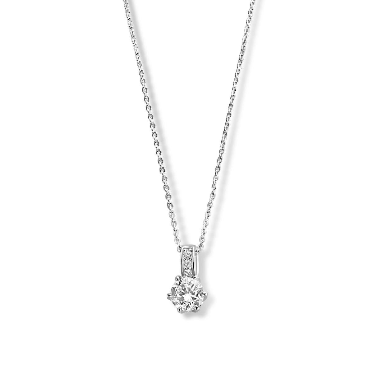 Losjes Veraangenamen aantrekkelijk Sterling zilveren collier met zirkonia hanger SGN19303 | Isare by Siebel |  bol.com