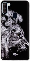 ADEL Siliconen Back Cover Softcase Hoesje Geschikt voor Samsung Galaxy A11/ M11 - Leeuw Zwart