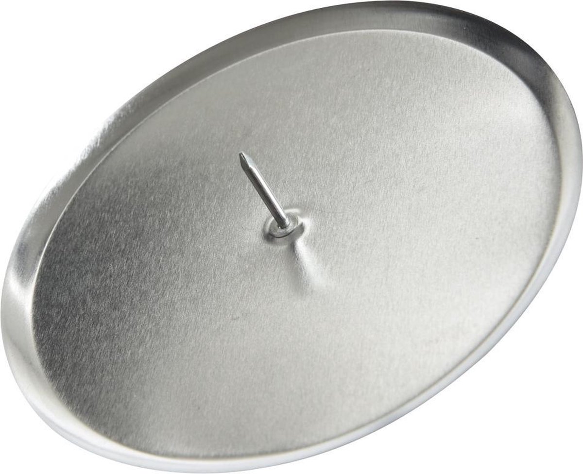 Kaarshouder ijzer d10 cm zilver 4st