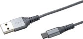 USB-Kabel Type-C, 1 meter, Zilver - Nylon - Celly