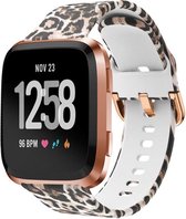 Shop4 - Fitbit Versa Bandje - Siliconen Luipaard Bruin