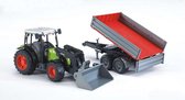 Bruder - Claas Nectis 267 F with frontloader and tipping trailer (BR2112) - Groen