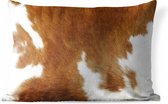 Sierkussen vache pour l'extérieur - Une peau de vache tachetée - 60x40 cm - Coussin de jardin rectangulaire résistant aux intempéries / coussin de salon de jardin en polyester