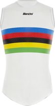 Santini Ondershirt mouwloos Heren Wit Multikleur - Rainbow Stripes Baselayer - Uci Official - XL