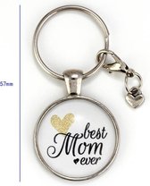 Akyol - Best mom ever Sleutelhanger - Mama/Moeder - mama - Moederdag - Leuke kado voor je moeder - Geschenk - Liefde - moederdag - 2,5 x 2,5 CM