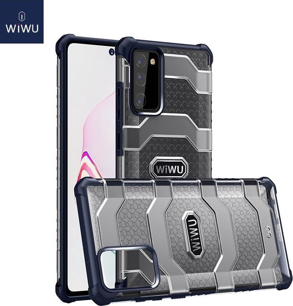WiWu - Samsung Galaxy Note 20 Hoesje - Voyager Case - Schokbestendige Back Cover - Donker Blauw