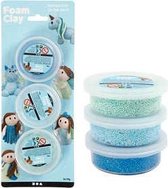 Foam Clay®, blauw,lichtblauw,groen, glitter,metallic, 14 gr, 3 Doosje