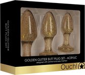 Acrylic Goldchip Butt Plug Set - Gold - Butt Plugs & Anal Dildos - Kits