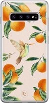 Samsung Galaxy S10 siliconen hoesje - Tropical fruit - Soft Case Telefoonhoesje - Oranje - Natuur