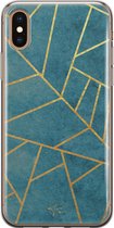 iPhone X/XS hoesje - Abstract blauw - Soft Case Telefoonhoesje - Print - Blauw