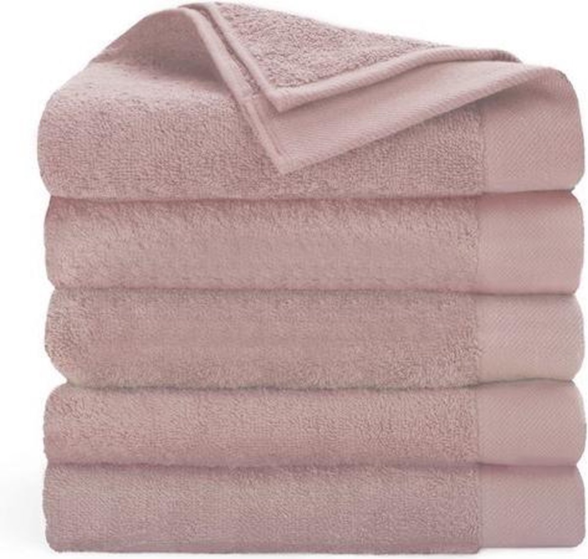 Walra Remade Handdoeken 50x100 - set van 5 - Zware kwaliteit 550 g/m2 - Poeder Roze