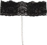 Kanten halsband - Zwart - Dames Lingerie - Accessoires - Zwart - Discreet verpakt en bezorgd
