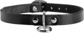 Strict Leather Halsband Met O-Ring - BDSM - Bondage - Zwart - Discreet verpakt en bezorgd