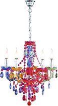 LED Kroonluchter - Torna Lucy - E14 Fitting - 5-lichts - Rond - Meerkleurig - Aluminium