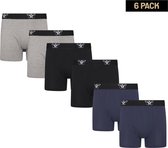 Cappuccino - Heren Boxershorts - 6-Pack - Mix - Zwart - Navy - Grijs