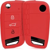 kwmobile autosleutel hoesje voor VW GTI Skoda RS 3-knops inklapbare autosleutel - Autosleutel behuizing in rood