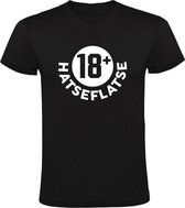 Hatseflatse 18 PLUS Heren t-shirt |  Massa is kassa | hatseflatsen | Peter Gillis | Zwart