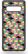 80s marshmallow grid Telefoonhoesje - Samsung Galaxy S10+