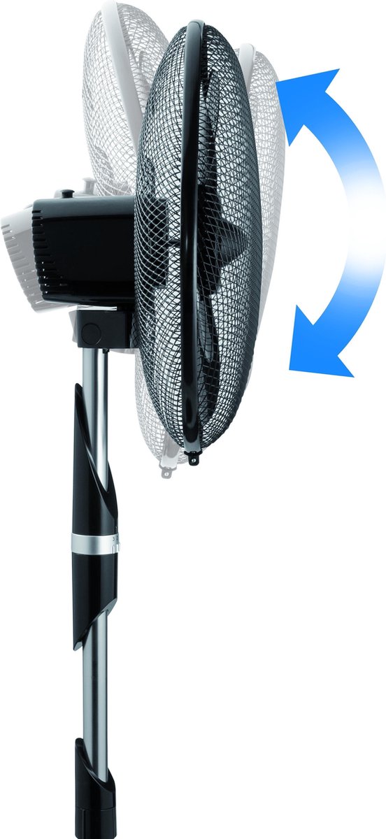 Bestron Staande Ventilator met Zwenkfunctie en Afstandsbediening, 122 cm, 45 cm, 45 W, Zwart, 1 Stuk