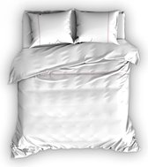 Premium Egyptisch Percale Katoen Eenpersoons Dekbedovertrek Stripe Wit/Roze | 140x200/220 | Zacht En Elegant | Excellente kwaliteit