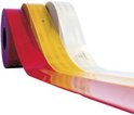 Rood, geel en wit reflecterende folierollen.