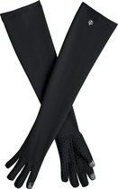 Coolibar - UV Lange Handschoenen voor volwassenen - Culebra - Zwart - maat XL (22-23,5cm)