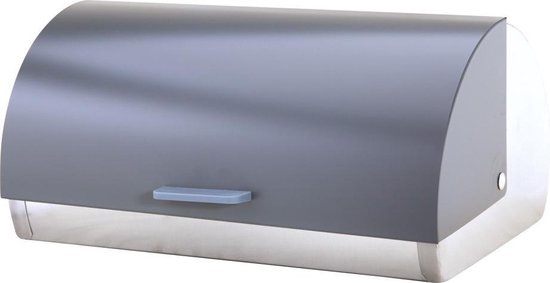 Relaxdays Broodtrommel RVS - Schuifdeksel, 13,5 X 33,5 X 20,5 Cm, Klein Formaat (Zilver)