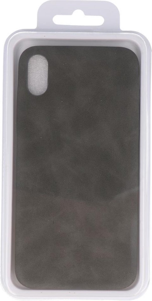 Leder Design Backcover voor iPhone Xs Max Grijs