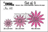 Set of 3 Stansen - Nr.60 - Bloemen - 3 stuks