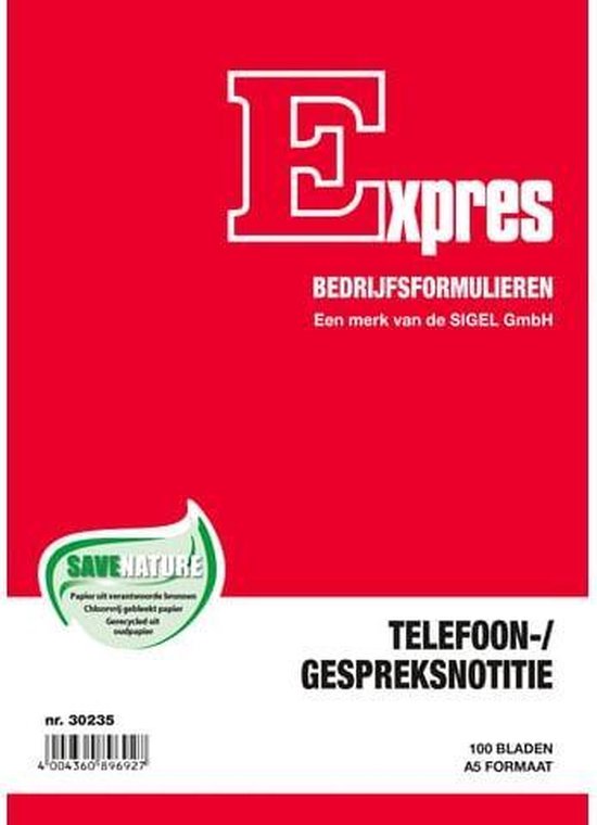 Permanent Neerduwen op vakantie Telefoongespreksnotitieblok - Sigel Expres A5 100 blad | bol.com