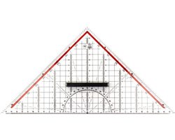 Geodriehoek M鯾ius & Ruppert 30cm plexiglas transparant voor technisch tekenen