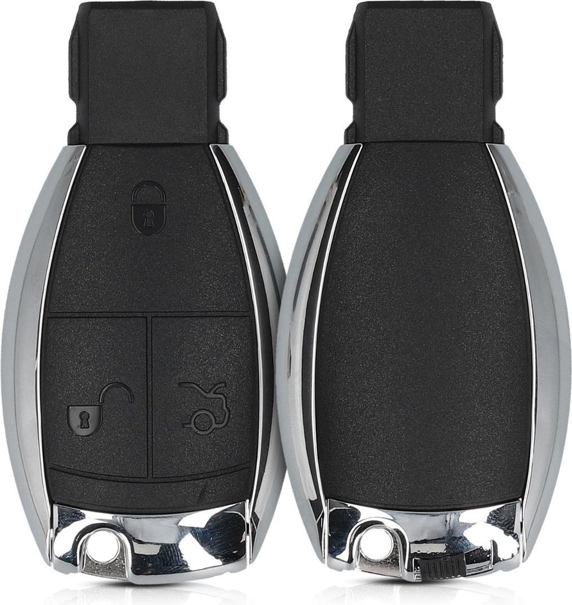 kwmobile autosleutelcover geschikt voor Mercedes Benz 3-knops autosleutel - vervangende sleutelbehuizing - zonder transponder - zwart