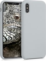 kwmobile telefoonhoesje voor Apple iPhone X - Hoesje met siliconen coating - Smartphone case in mat lichtgrijs