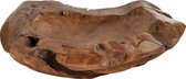 PTMD Borra wood teak bowl carved ribbed sides ovale l