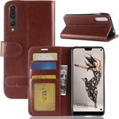 Voor huawei p20 pro pu + tpu gek paard textuur horizontale flip lederen tas met portemonnee en houder en kaartsleuven (bruin)