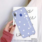 Voor Galaxy A30 Smiling Love Heart Pattern Frosted TPU beschermhoes (lichtpaars)