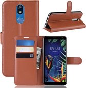 Litchi Texture horizontale flip lederen tas voor LG K40, met portemonnee en houder en kaartsleuven (bruin)